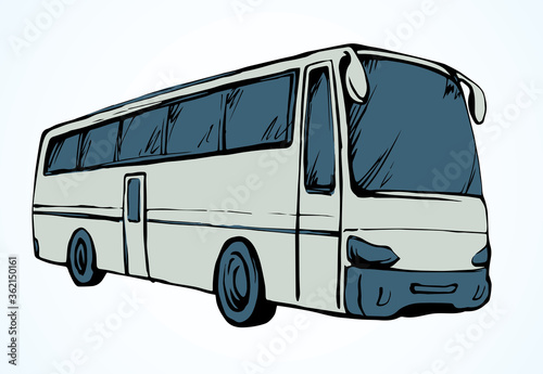 Large intercity bus. Vector drawing