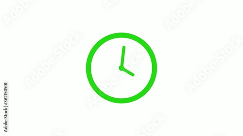 12 hours green clock animation video footage,Counting down clock footage