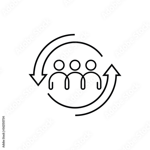 personnel change line icon, vector illustration
