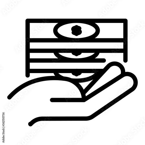 Take cash broker icon. Outline take cash broker vector icon for web design isolated on white background