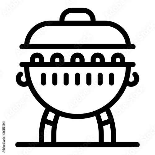 Charcoal brazier icon. Outline charcoal brazier vector icon for web design isolated on white background