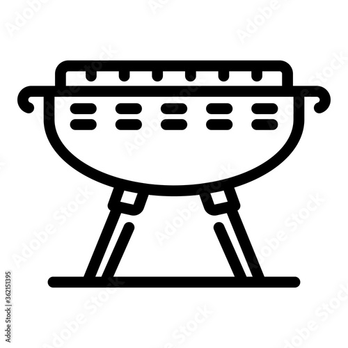 Barbeque brazier icon. Outline barbeque brazier vector icon for web design isolated on white background