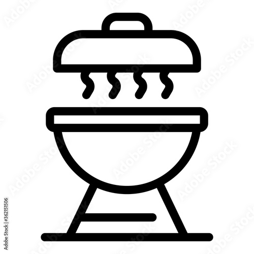 Hot brazier icon. Outline hot brazier vector icon for web design isolated on white background