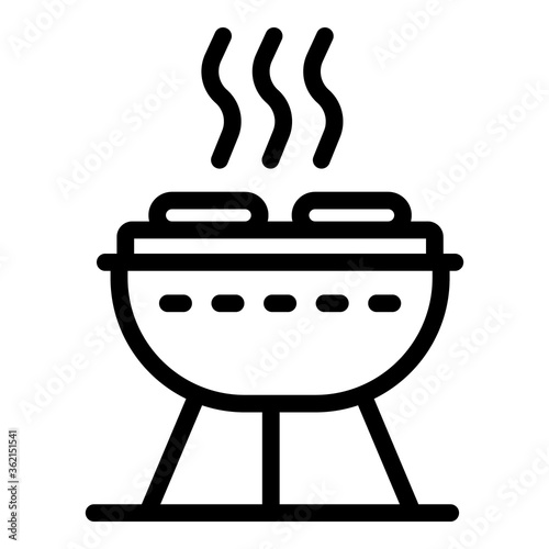 Barbecue grill icon. Outline barbecue grill vector icon for web design isolated on white background