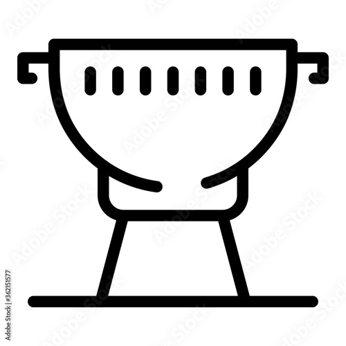 Portable grill icon. Outline portable grill vector icon for web design isolated on white background