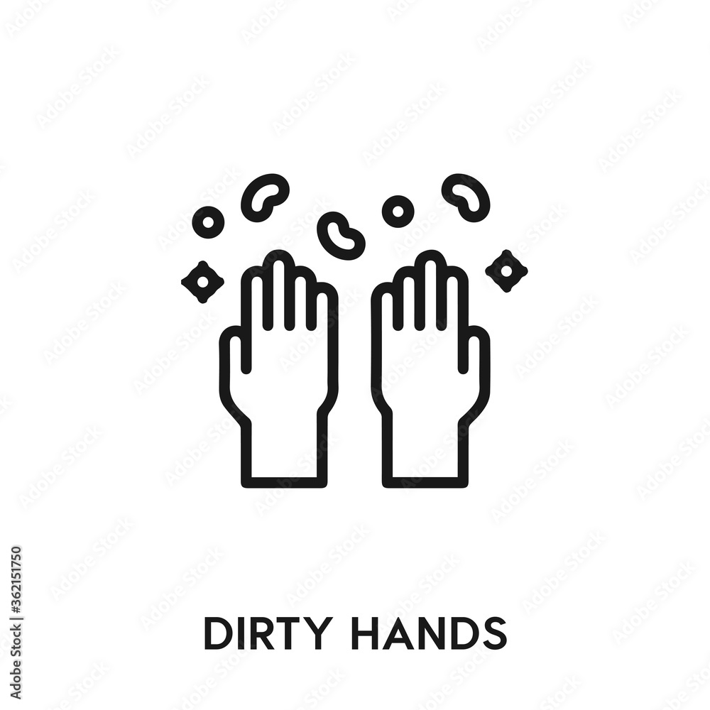 dirty hands vector icon. dirty hands sign symbol. Modern simple icon element for your design dirty hands vector icon. dirty hands sign symbol. Modern simple icon element for your design