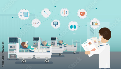 Medical service concept with medical icons