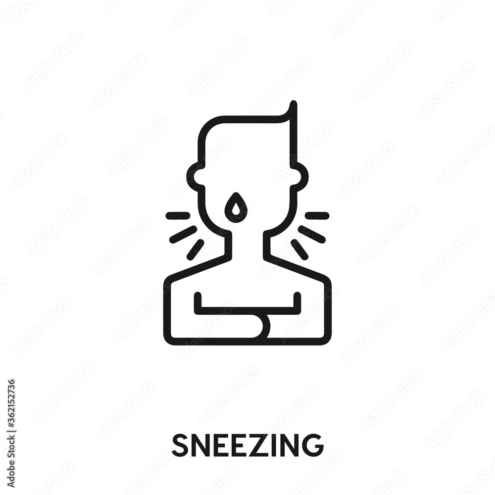 sneezing vector icon. sneezing sign symbol. Modern simple icon element for your design