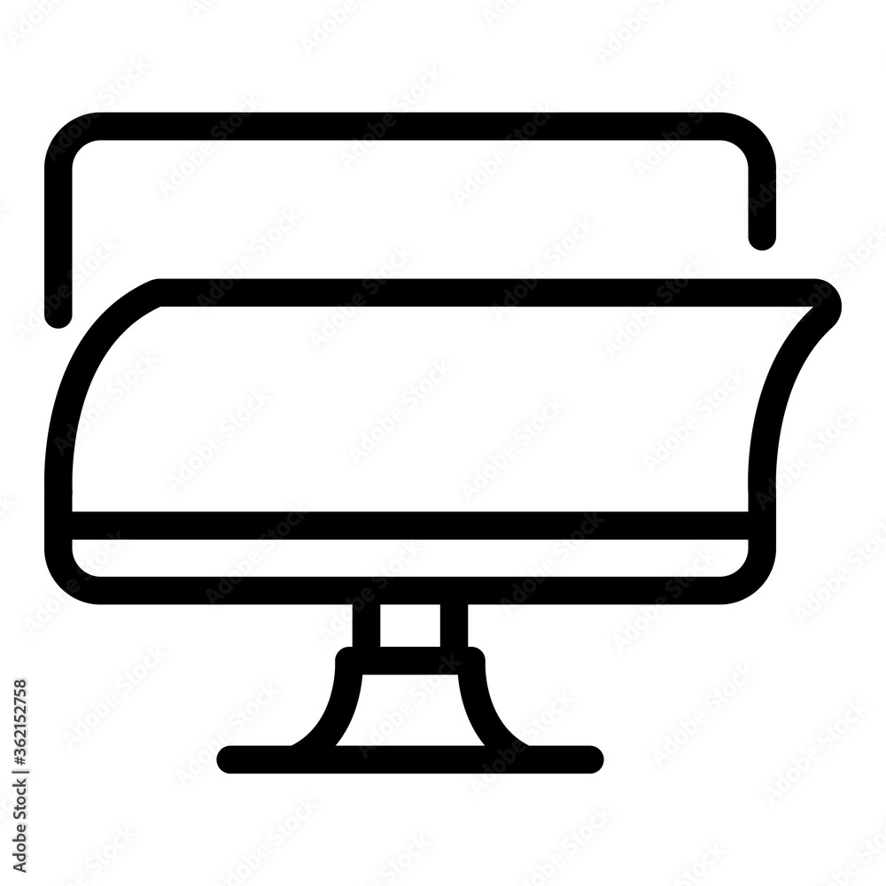 Monitor protective glass icon. Outline monitor protective glass vector icon for web design isolated on white background Monitor protective glass icon. Outline monitor protective glass vector icon for web design isolated on white background