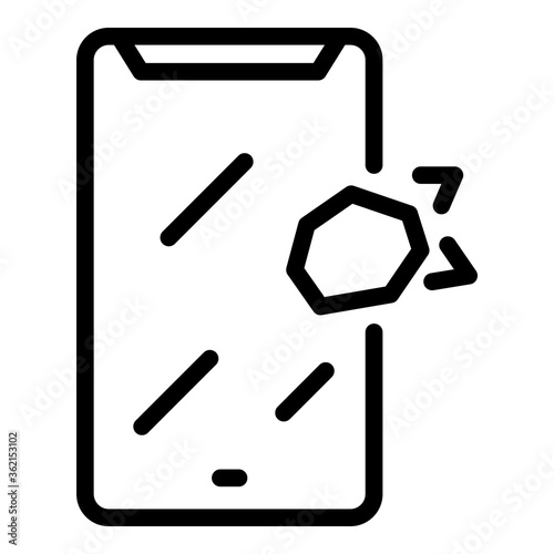 Safe glass phone icon. Outline safe glass phone vector icon for web design isolated on white background