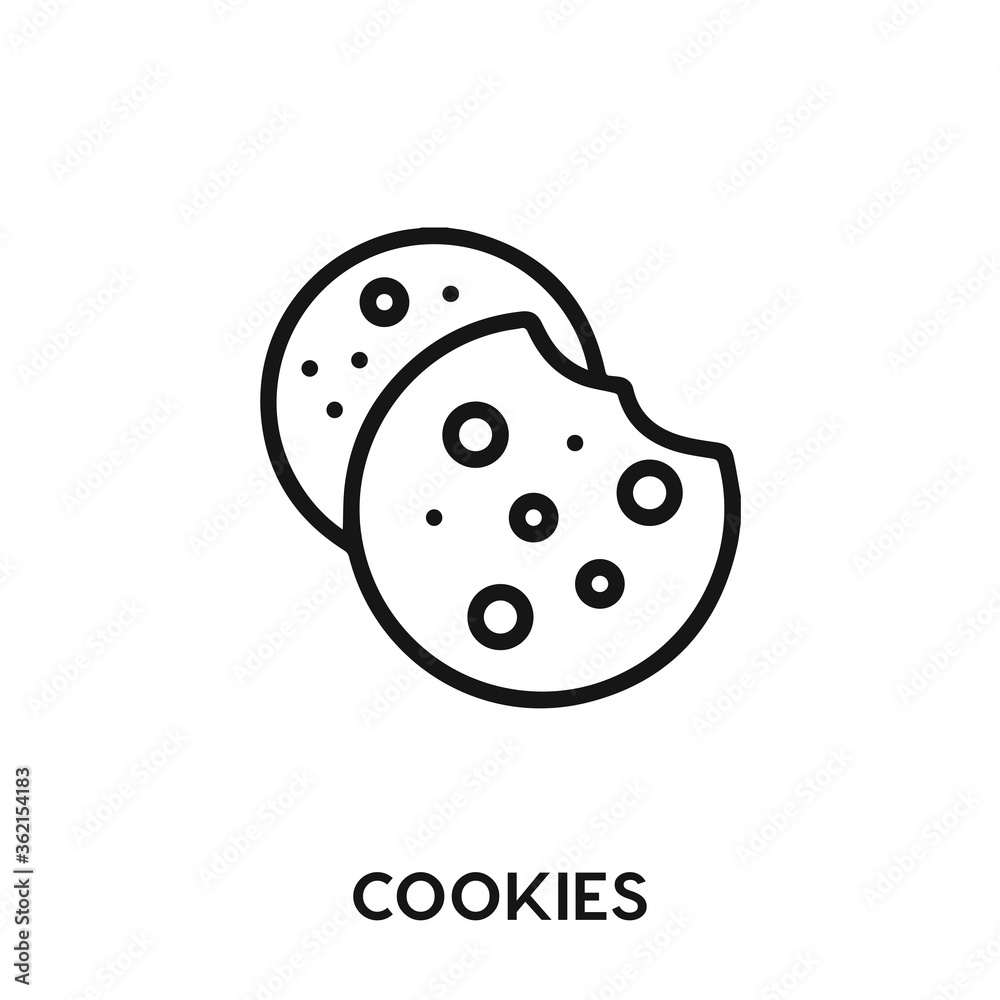 cookies vector icon. cookies sign symbol. Modern simple icon element for your design cookies vector icon. cookies sign symbol. Modern simple icon element for your design