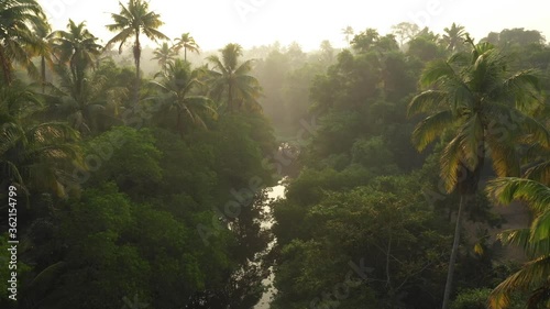 Sunrise in kerala backwaters in alapuzha photo