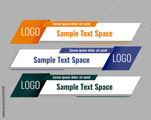 modern style lower third banners template set