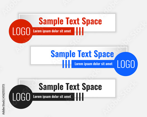 geometric lower third modern template design set