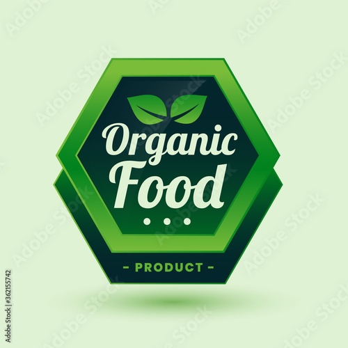 green organic food label or sticker design