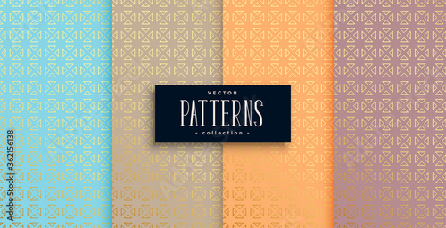 artistic ethnic style patterns set of four