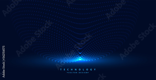 technology particles background with light source design