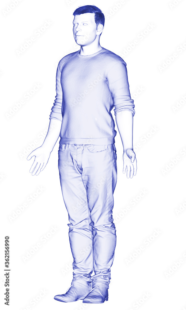 3d rendered illustration of the male body