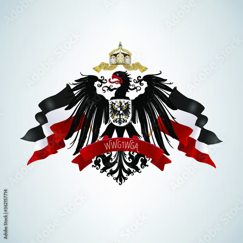 German Empire Flag QAnon Q WWG1WGA Movement Eagle Signage Symbol photo
