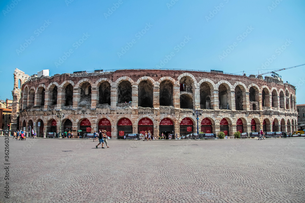 Ancient roman amphitheater Arena in Verona Verona is a UNESCO World Heritage site, Italy.