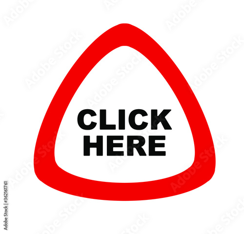 click here sign on white background