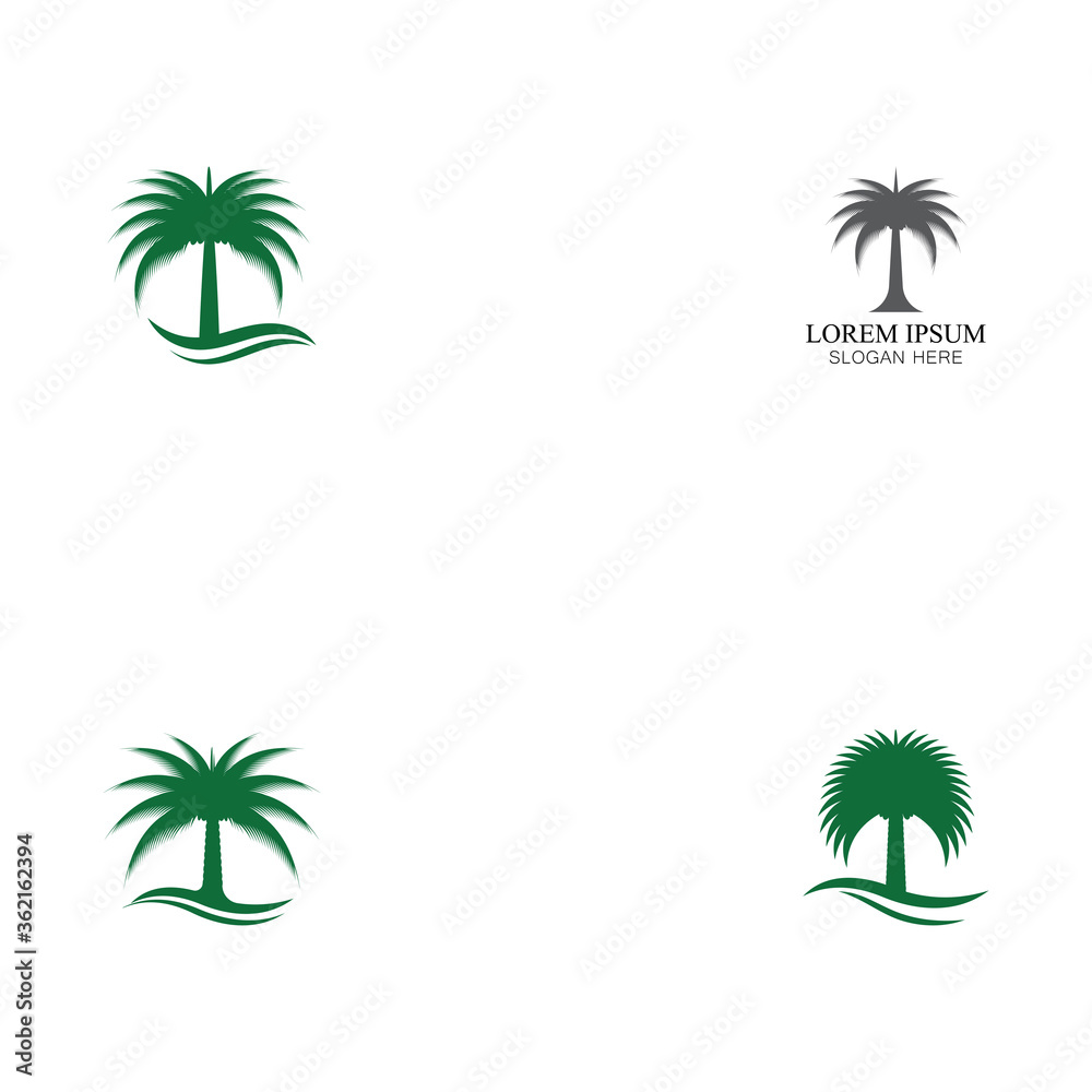 Set Dates tree Logo Template vector symbol