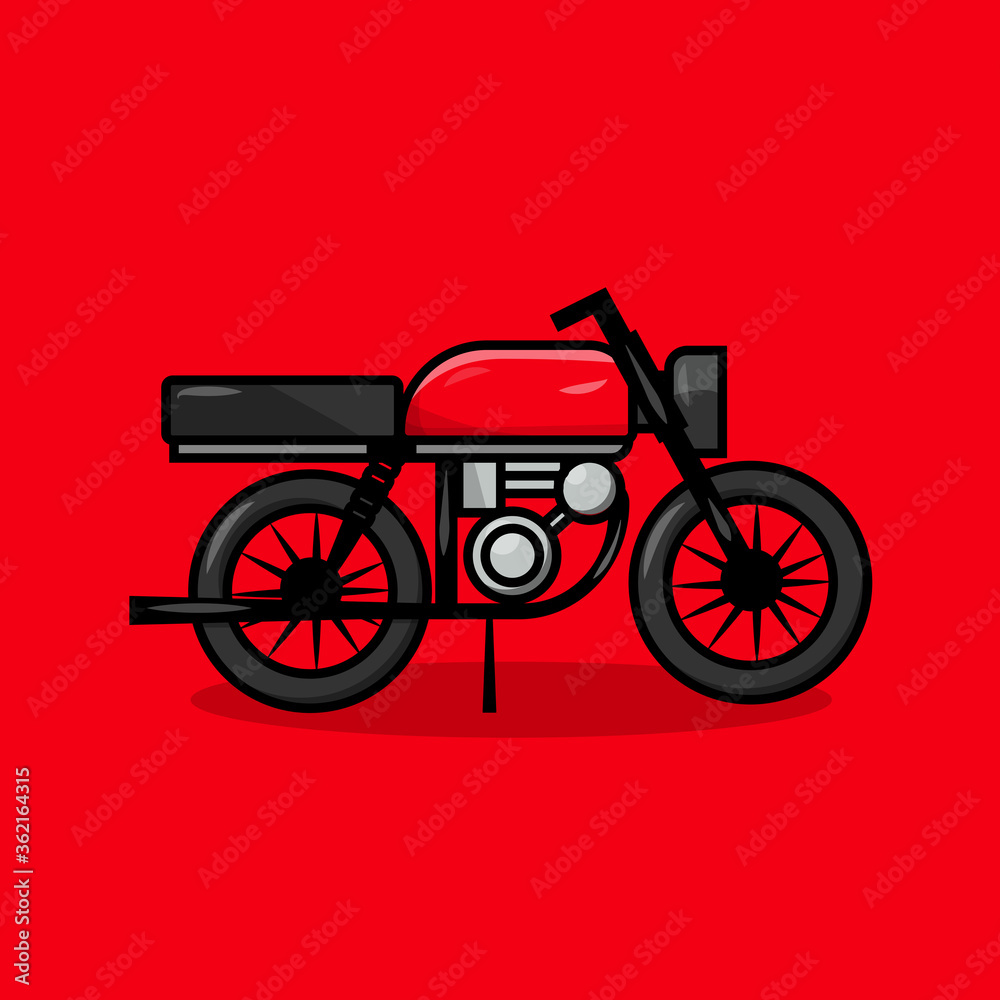 Vector icon of a simple classic motorcycle, illustration of a classic motorcycle image