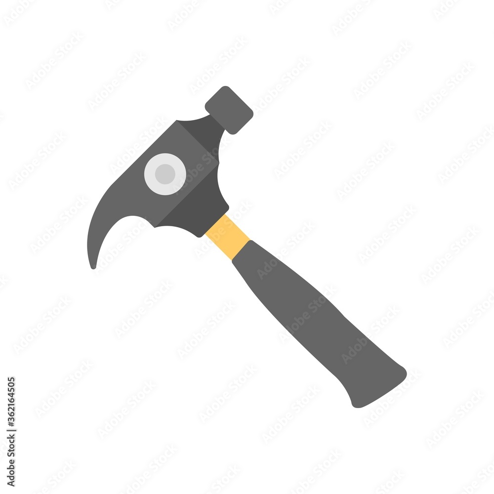 Hammer icon illustration in flat design style. Repair, construction sign. Hammer icon illustration in flat design style. Repair, construction sign.