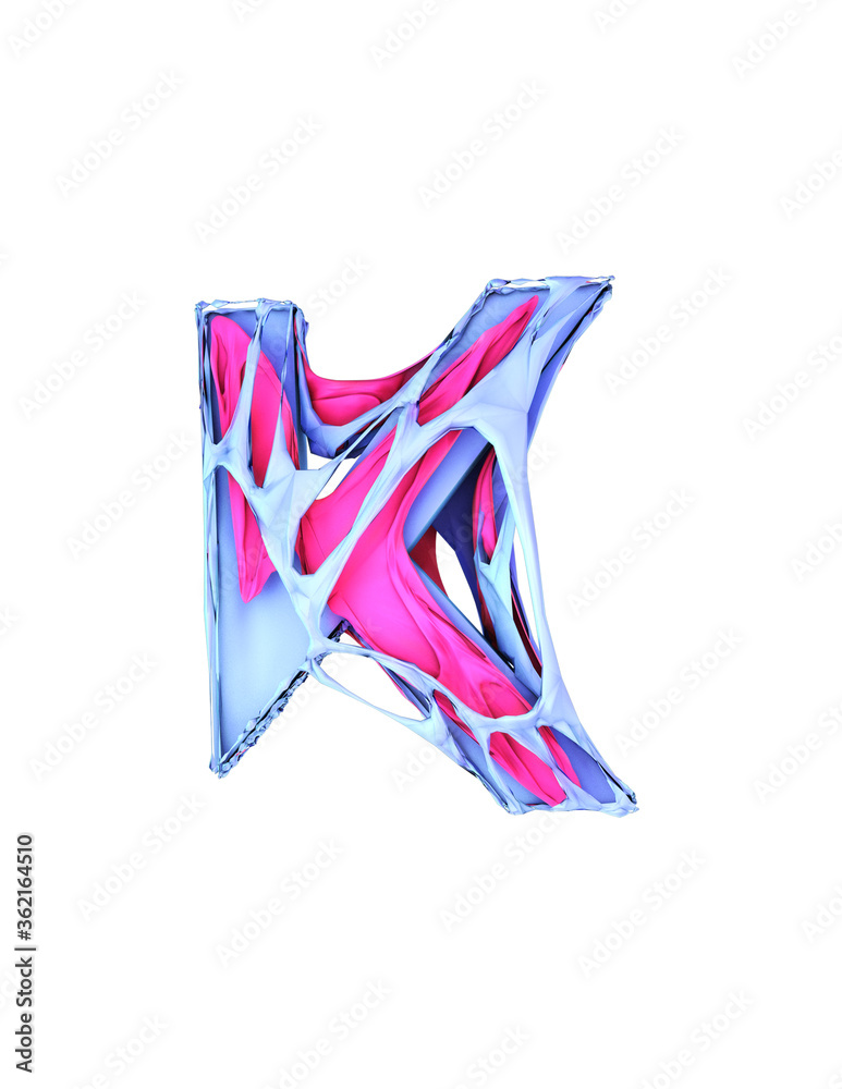 Abstract image of letter K. This image is rendered using Cinema 4D