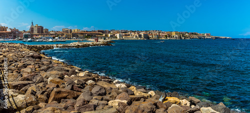 A panorama of Syracuse, Sicily from Ortygia island in summer