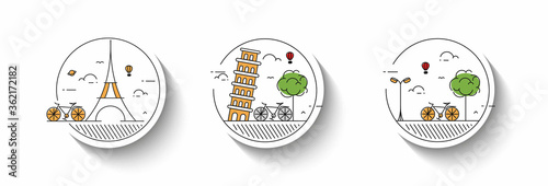 Eco-friendly city district - modern flat design style vector illustration.
