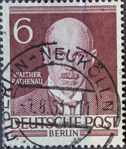 GERMANY, Berlin - CIRCA  1953: a postage stamp from Germany, Berlin showing Men from the history of Berlin: Walther Rathenau photo