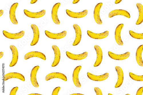 abstract bananas collage on white background