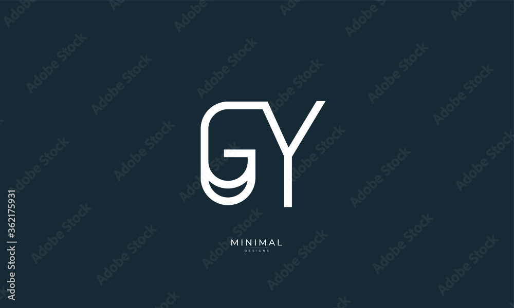 Alphabet letter icon logo GY Alphabet letter icon logo GY