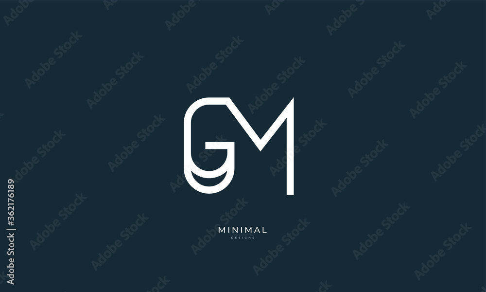 Alphabet letter icon logo GM Alphabet letter icon logo GM