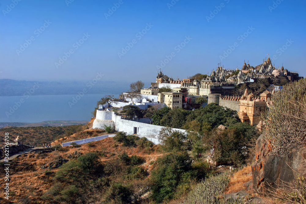 Jain temples on top of Shatrunjaya hill. Palitana (Bhavnagar district), Gujarat, India