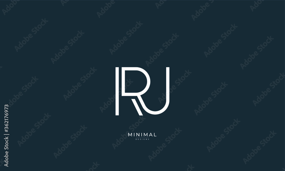 Alphabet letter icon logo RU Alphabet letter icon logo RU