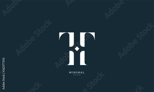 Alphabet letter icon logo TH