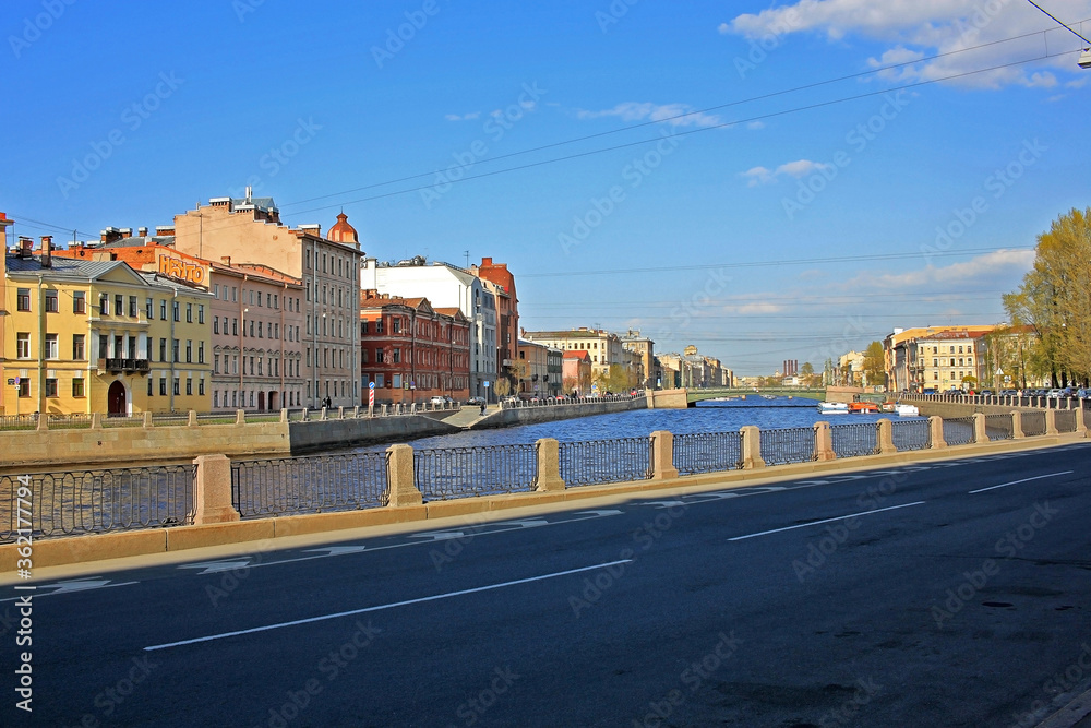 Fontanka Embankment in Saint Petersburg, Russia