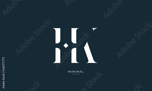 Alphabet letter icon logo HK