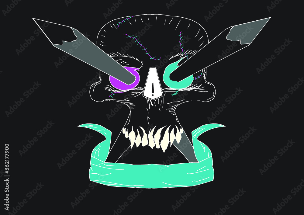 vector illustration of a skull. vector illustration of a skull.