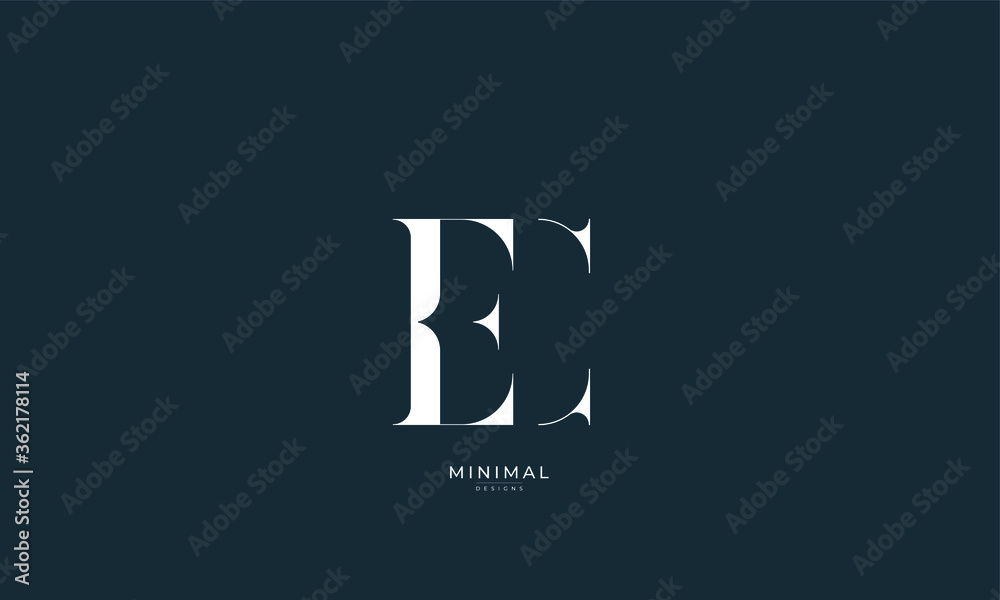 Alphabet letter icon logo EC - obrazy, fototapety, plakaty 