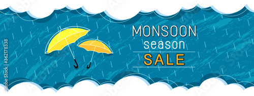 monsoon season sale banner design photo