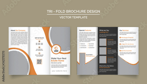 Real Estate Tri Fold Brochure Design Template for your Company, Business, Advertising, Marketing, Agency, and Internet business.
 photo