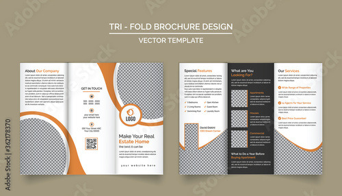 Real Estate Tri Fold Brochure Design Template for your Company, Business, Advertising, Marketing, Agency, and Internet business.
