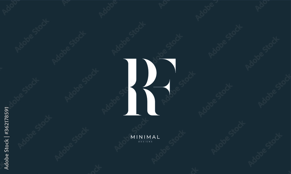 Alphabet letter icon logo RF