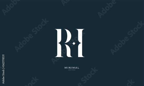 Alphabet letter icon logo RH