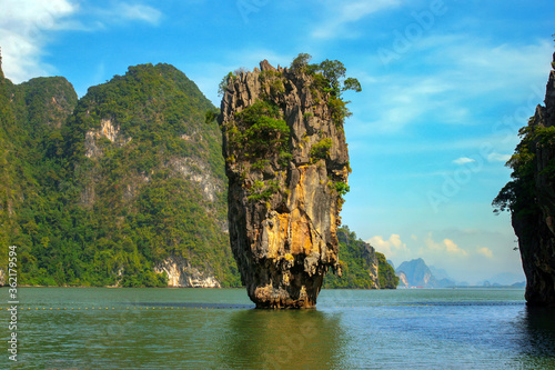 James Bond island near Phuket in Thailand. Famous landmark and famous travel destination. © artqu