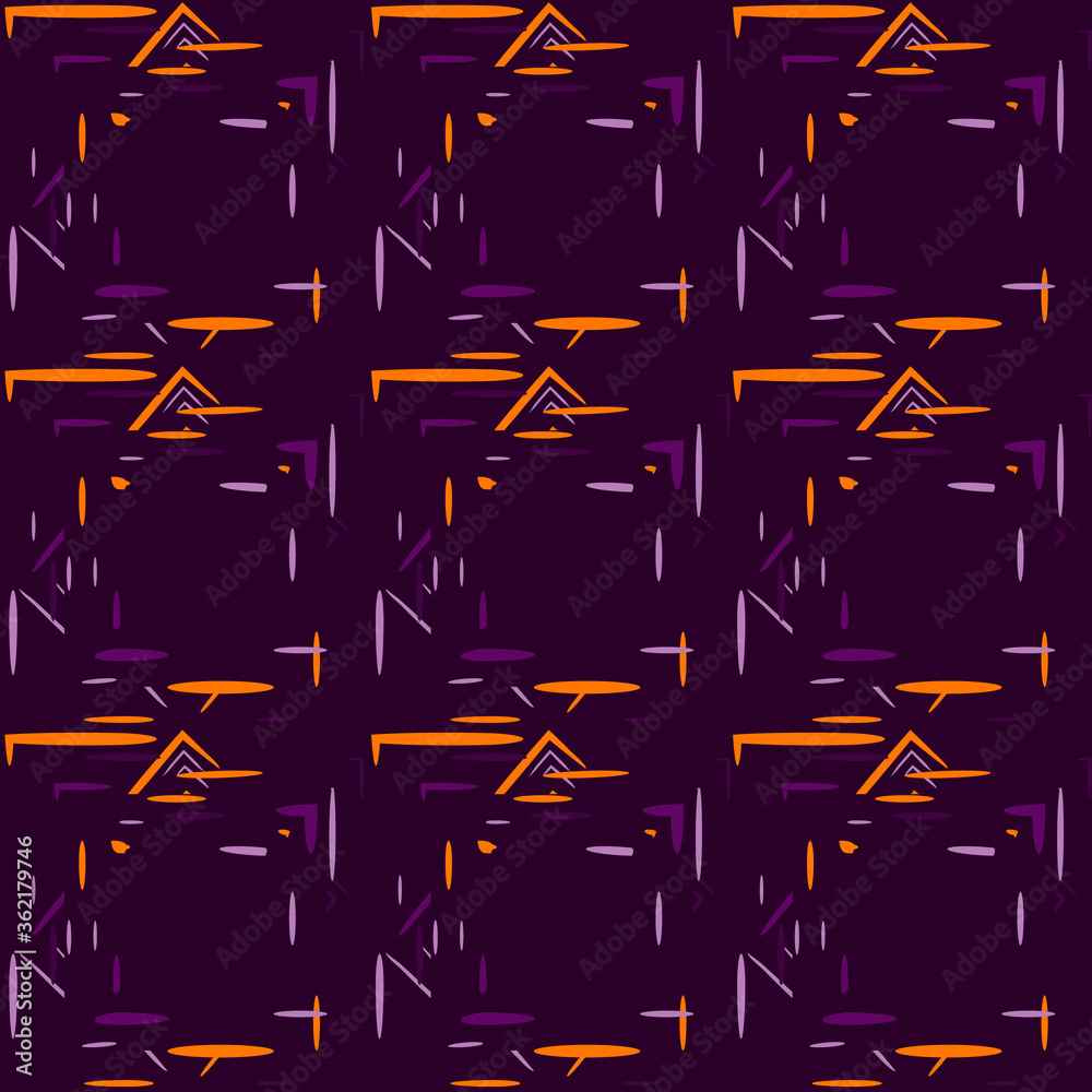 Abstract geometric pattern in halloween colors. Design of textiles, fabrics, wallpaper, wrapping paper, dishes, cups, bags Abstract geometric pattern in halloween colors. Design of textiles, fabrics, wallpaper, wrapping paper, dishes, cups, bags