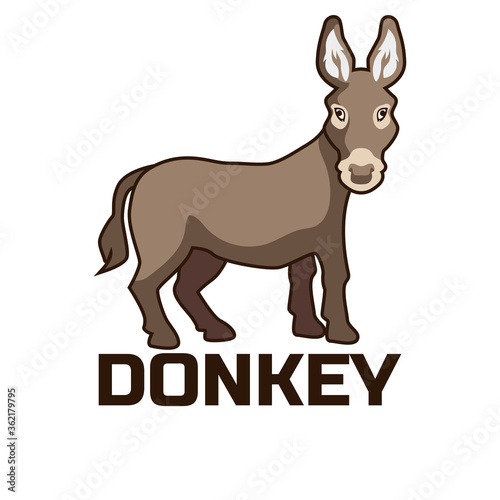donkey logo isolated on white background. vector illustration